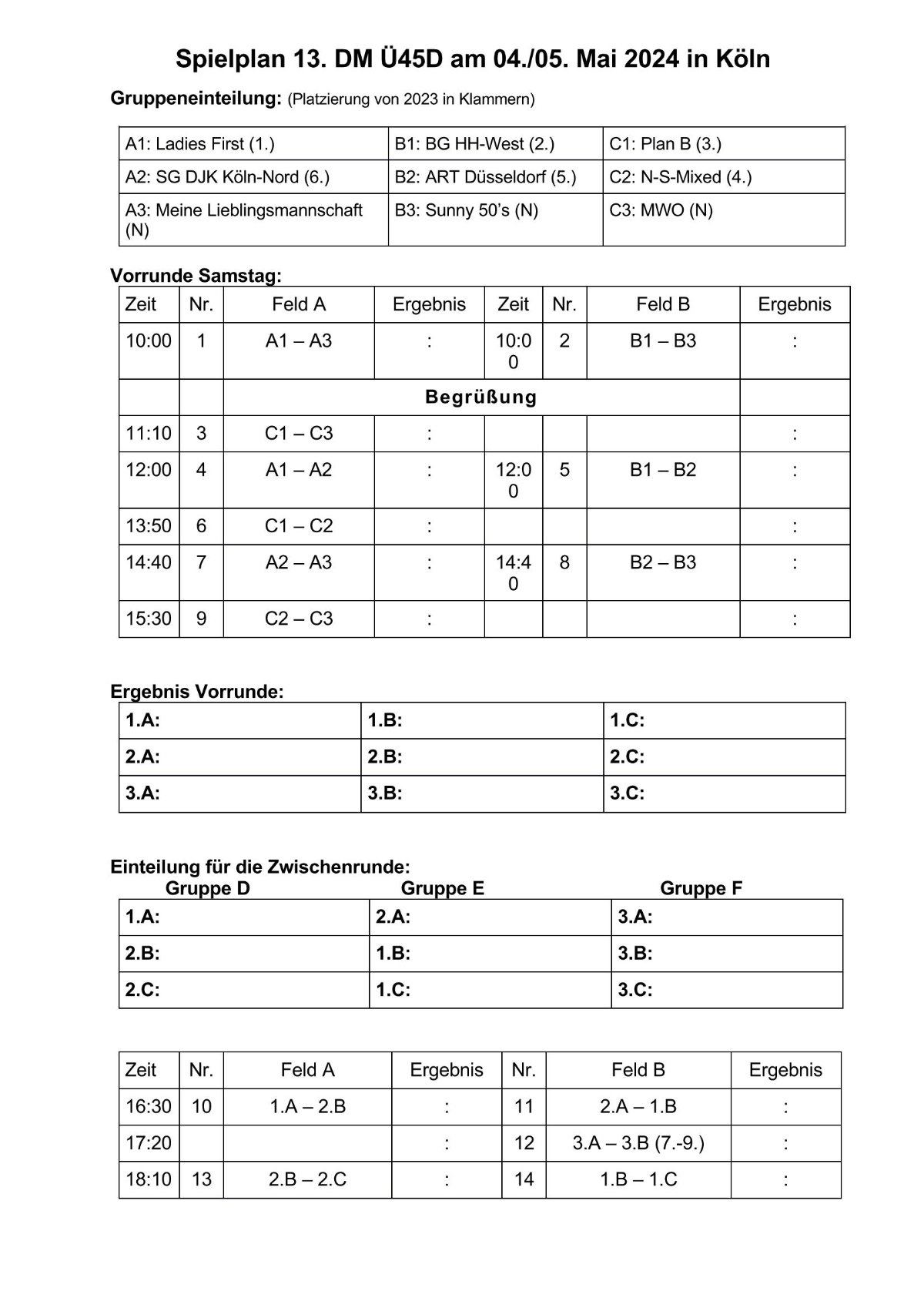 Spielplan-Sa